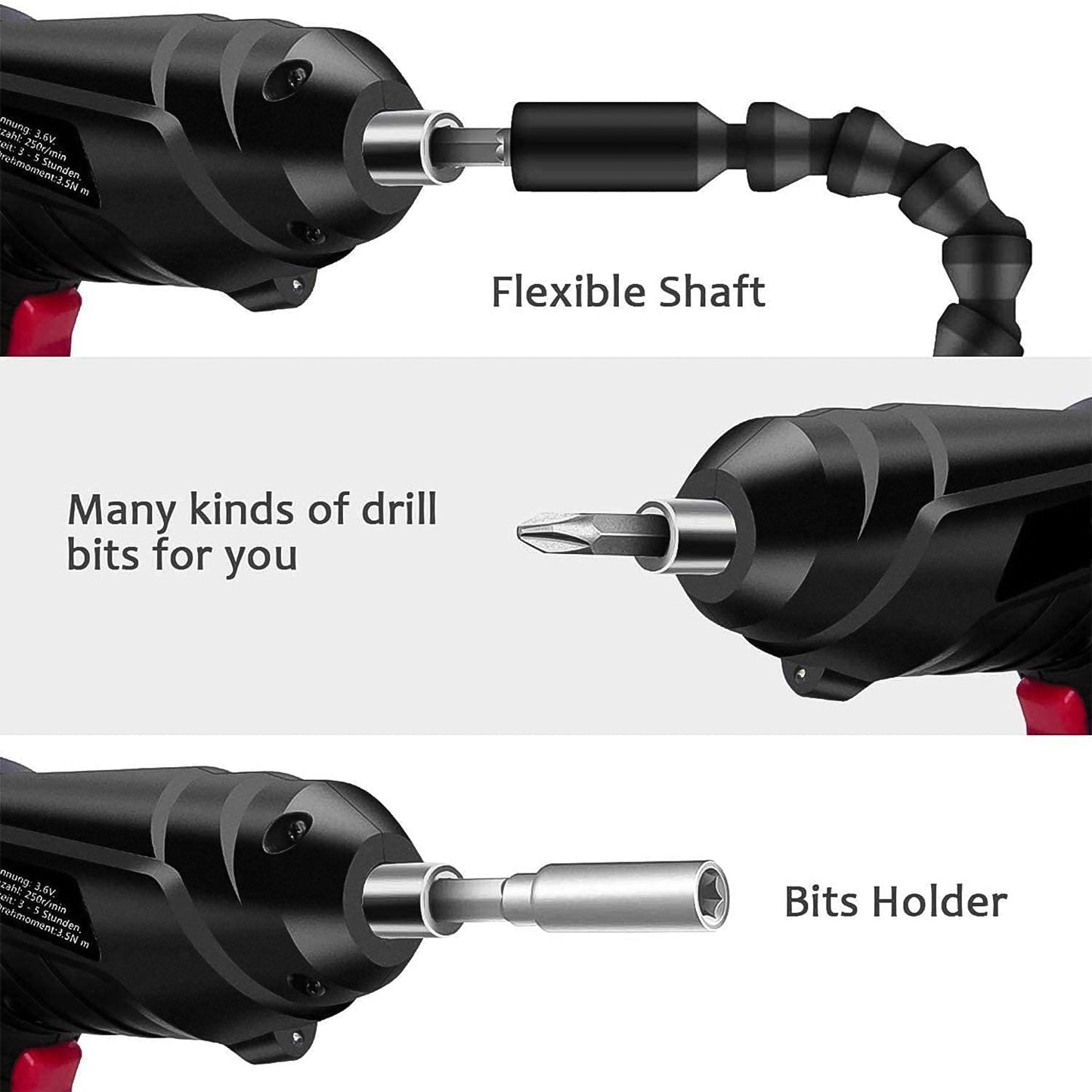 Electric Screwdriver and Drill with LED Light, Heavy Duty rechargeable machine set (48 pcs set)