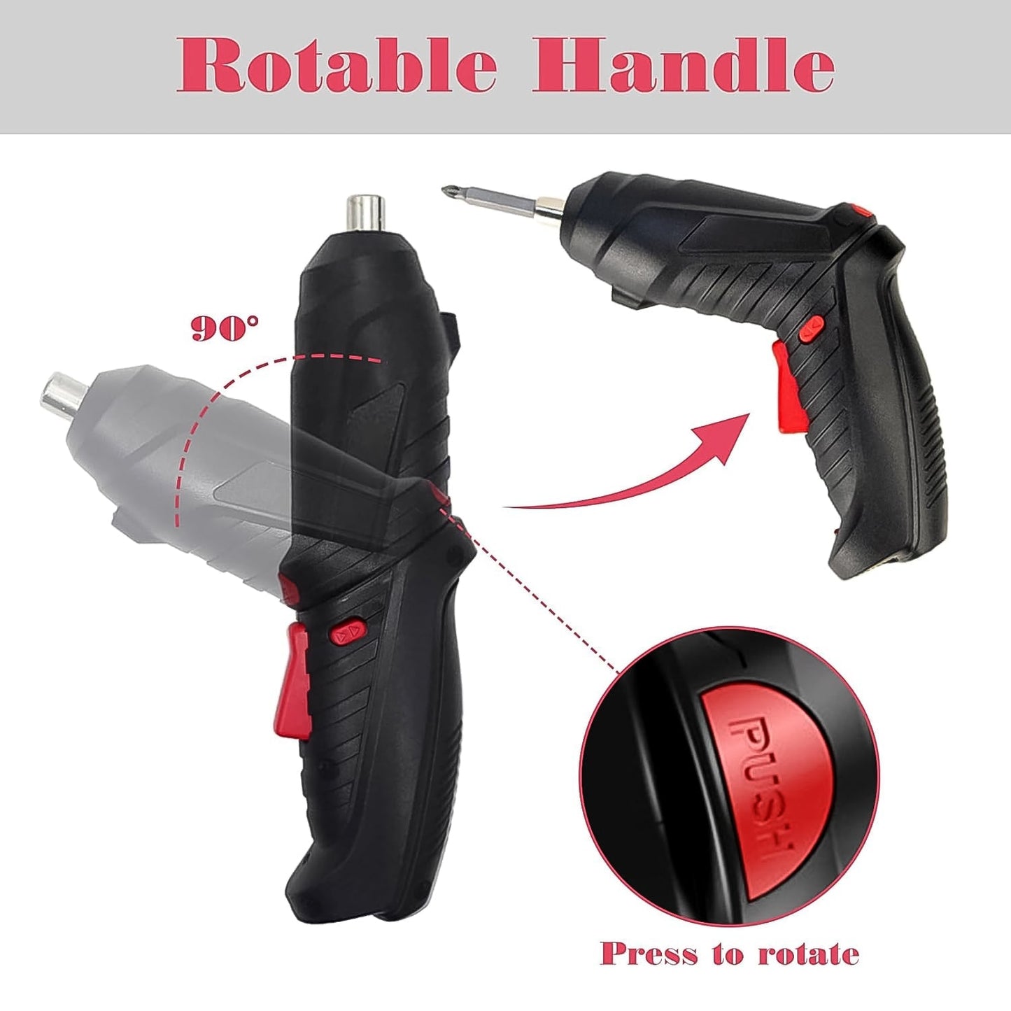 Electric Screwdriver and Drill with LED Light, Heavy Duty rechargeable machine set (48 pcs set)